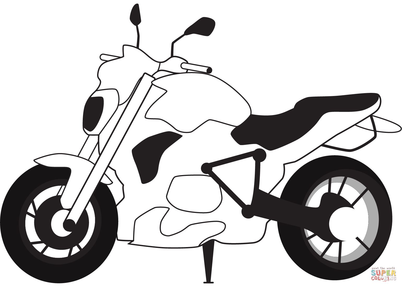 Çocuklar İçin Motosiklet Boyama Sayfaları 