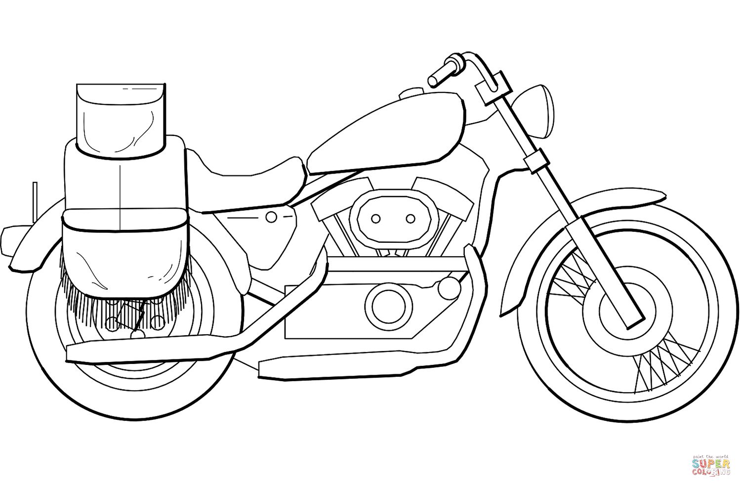 Çocuklar İçin Motosiklet Boyama Sayfaları 