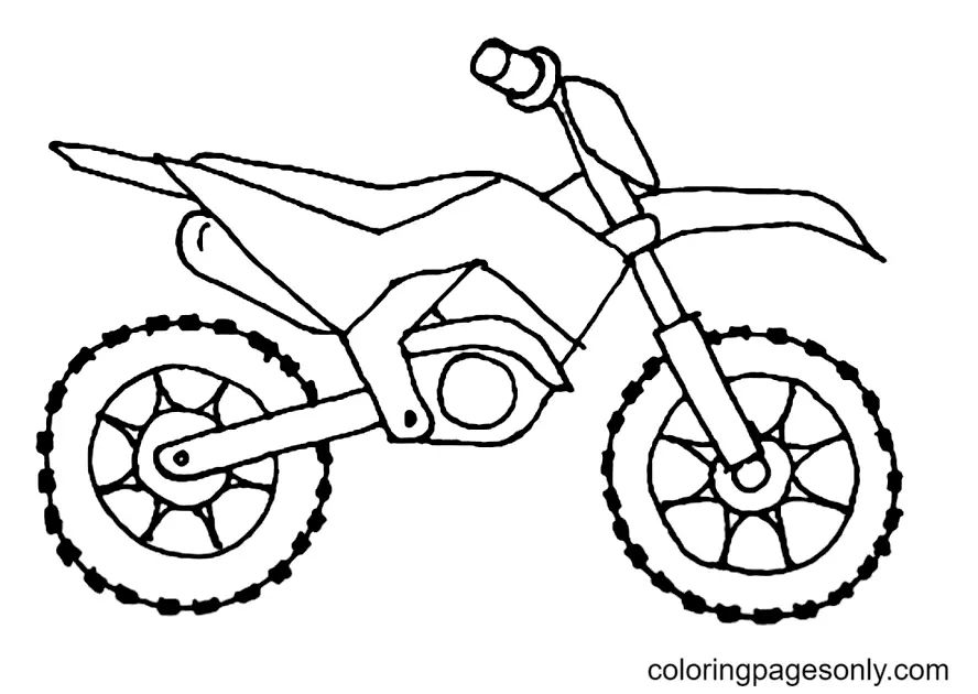 Çocuklar İçin Motosiklet Boyama Sayfaları 