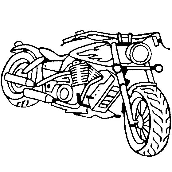 Çocuklar İçin Motosiklet Boyama Sayfaları 