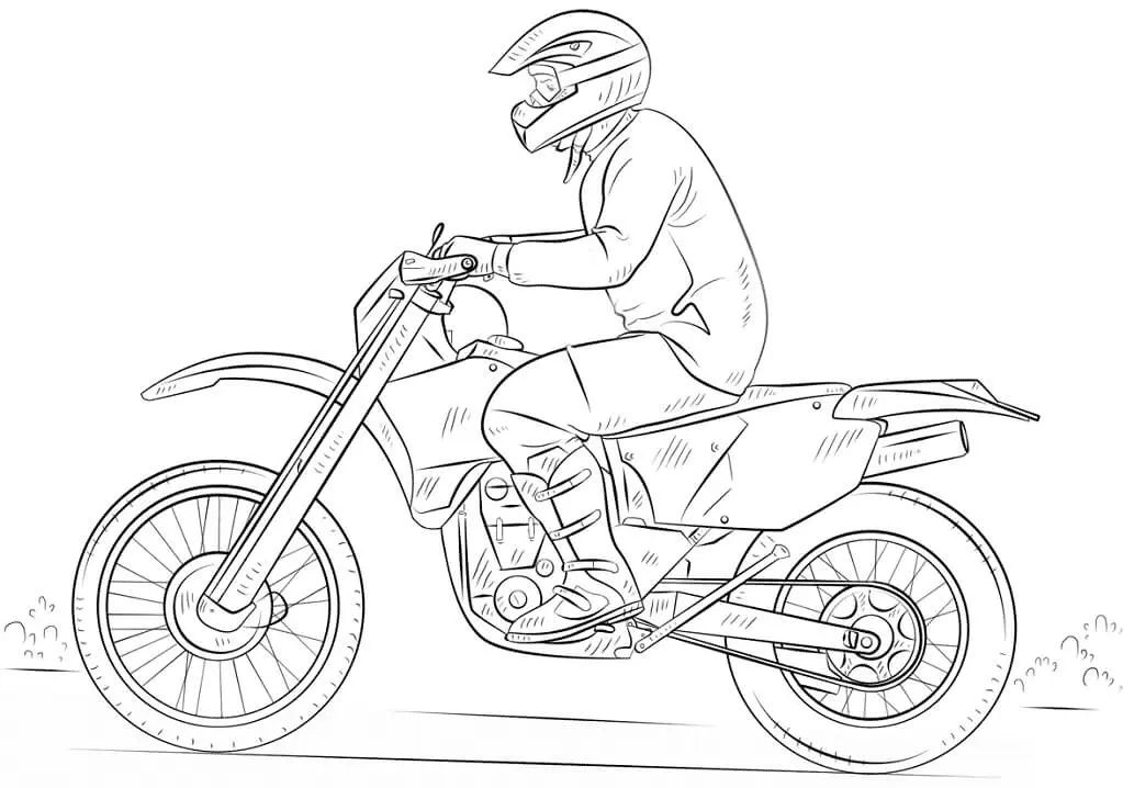 Çocuklar İçin Motosiklet Boyama Sayfaları 