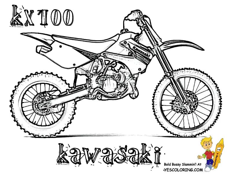 Çocuklar İçin Motosiklet Boyama Sayfaları 