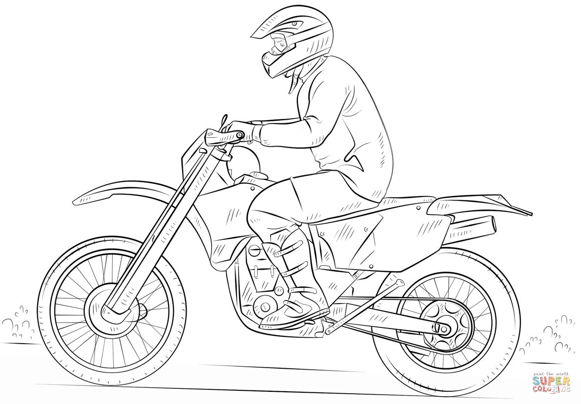 Çocuklar İçin Motosiklet Boyama Sayfaları 