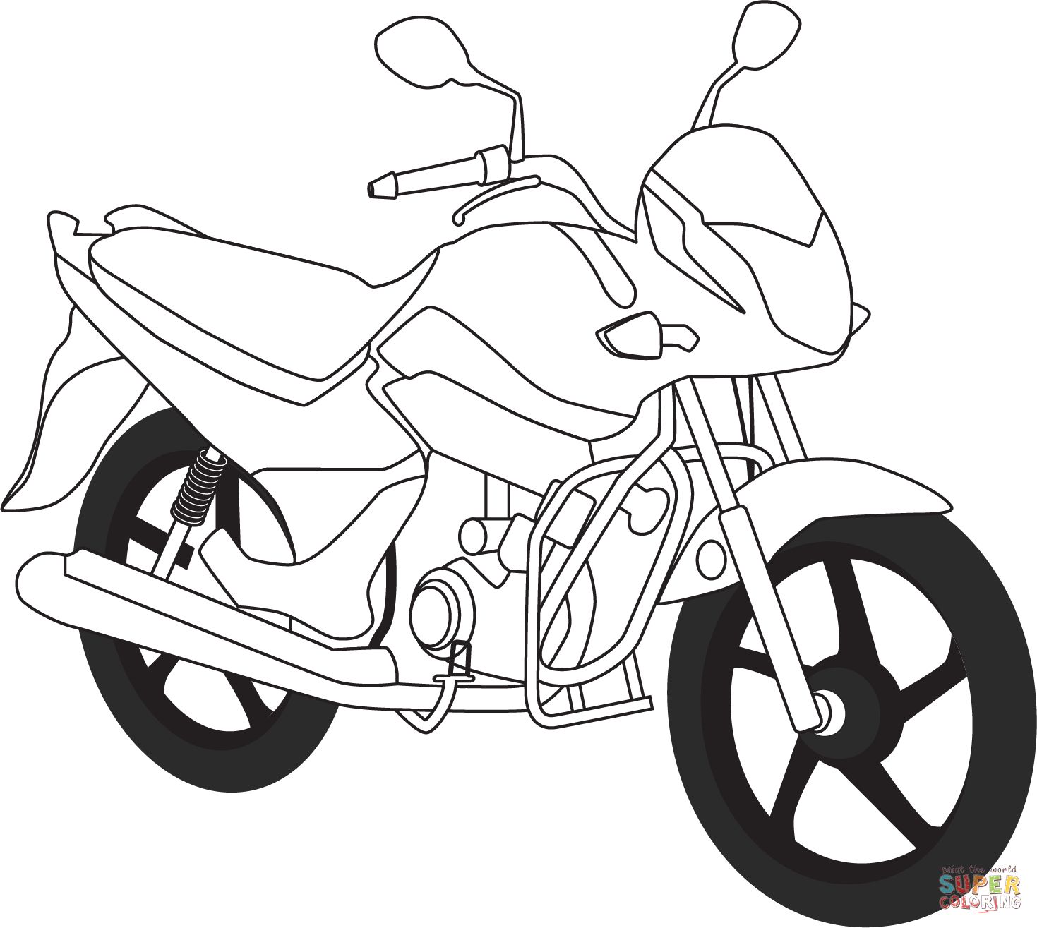 Çocuklar İçin Motosiklet Boyama Sayfaları 