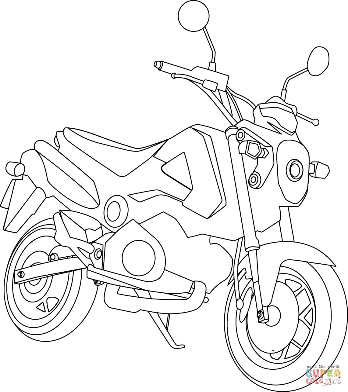 Çocuklar İçin Motosiklet Boyama Sayfaları 