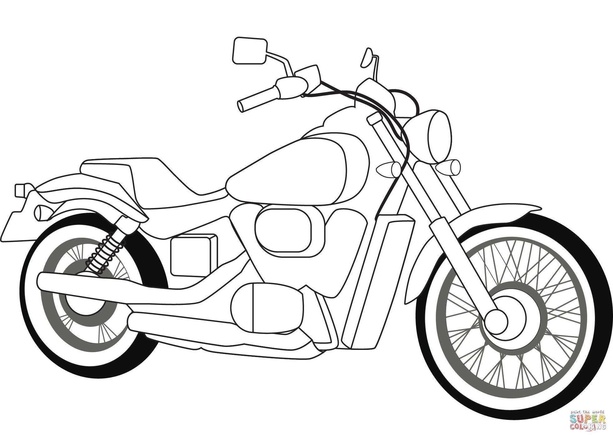 Çocuklar İçin Motosiklet Boyama Sayfaları 