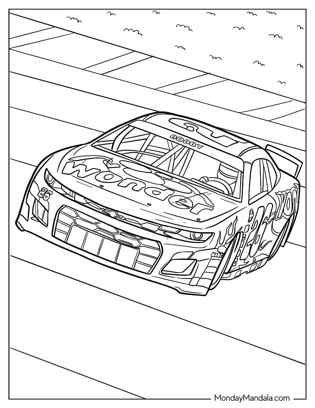 Çocuklar İçin Nascar Boyama Sayfaları 