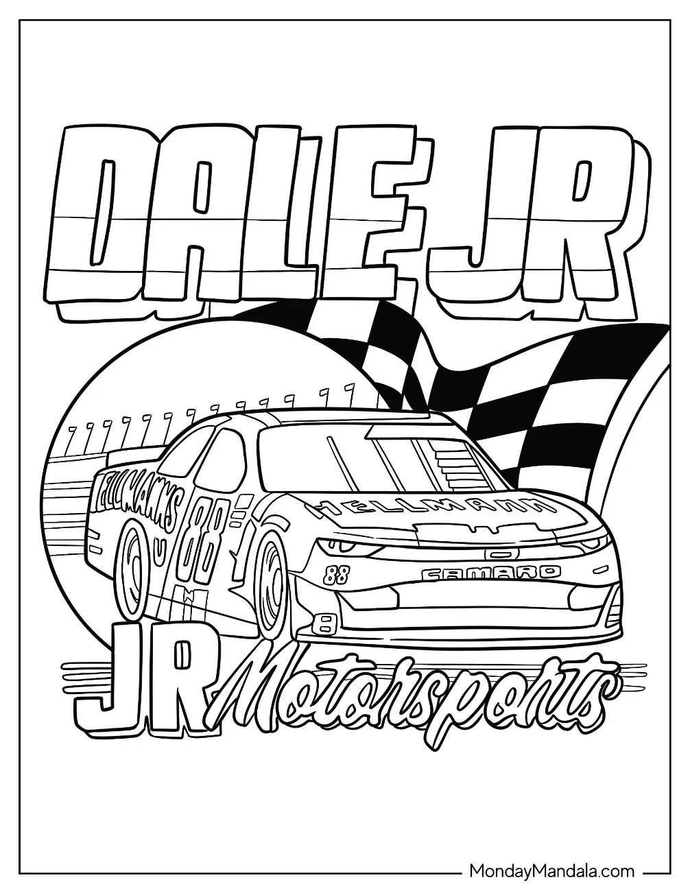 Çocuklar İçin Nascar Boyama Sayfaları 