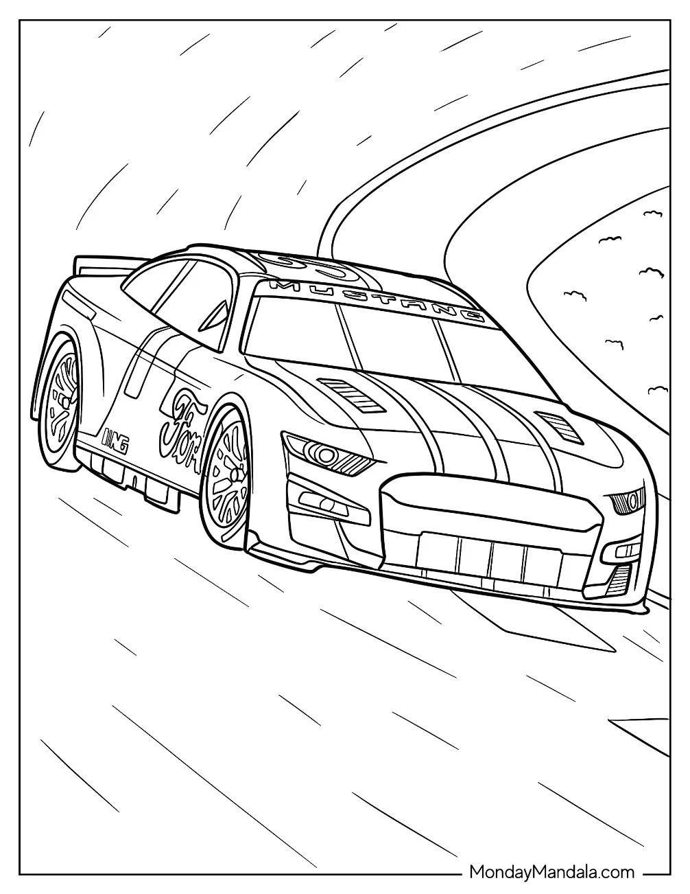 Çocuklar İçin Nascar Boyama Sayfaları 