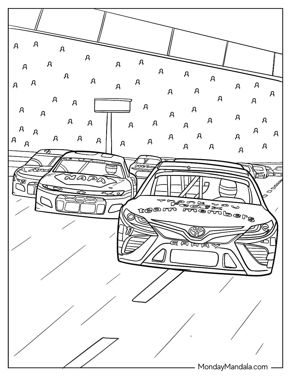 Çocuklar İçin Nascar Boyama Sayfaları 