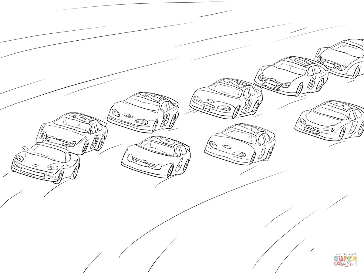 Çocuklar İçin Nascar Boyama Sayfaları 