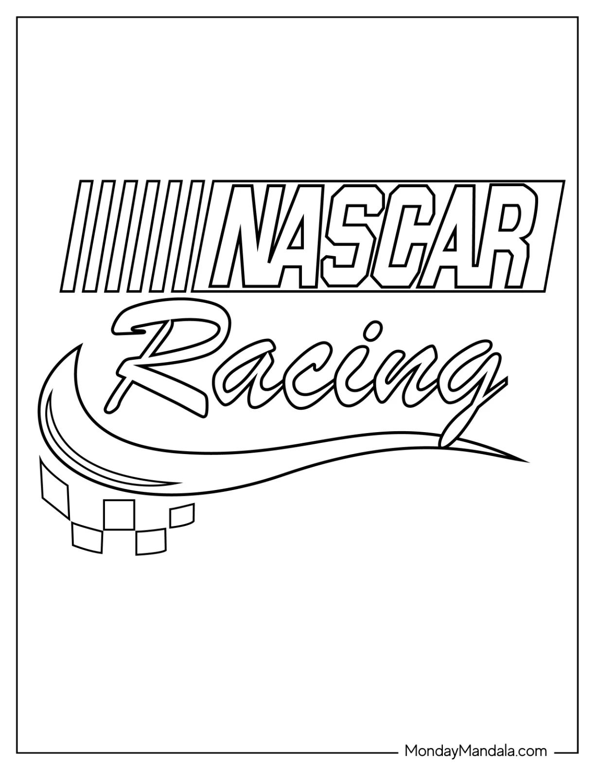 Çocuklar İçin Nascar Boyama Sayfaları 