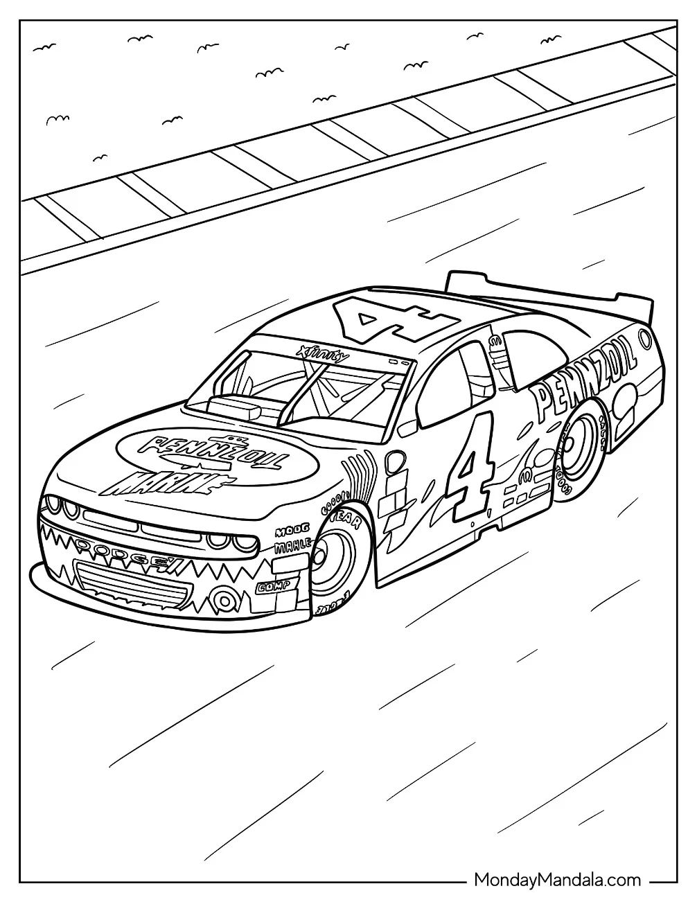 Çocuklar İçin Nascar Boyama Sayfaları 