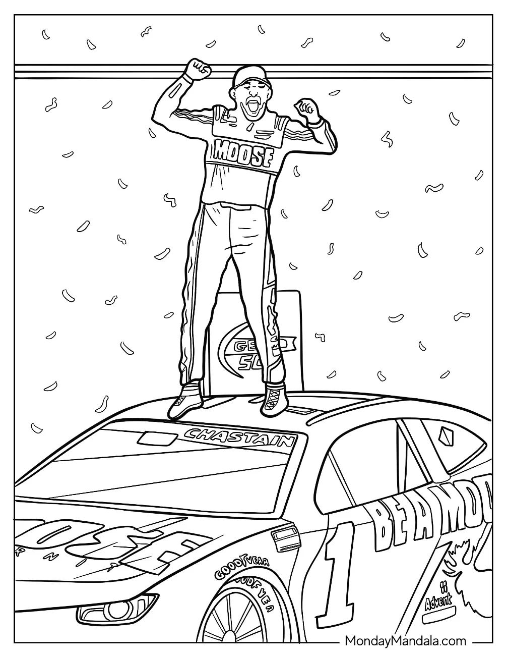 Çocuklar İçin Nascar Boyama Sayfaları 