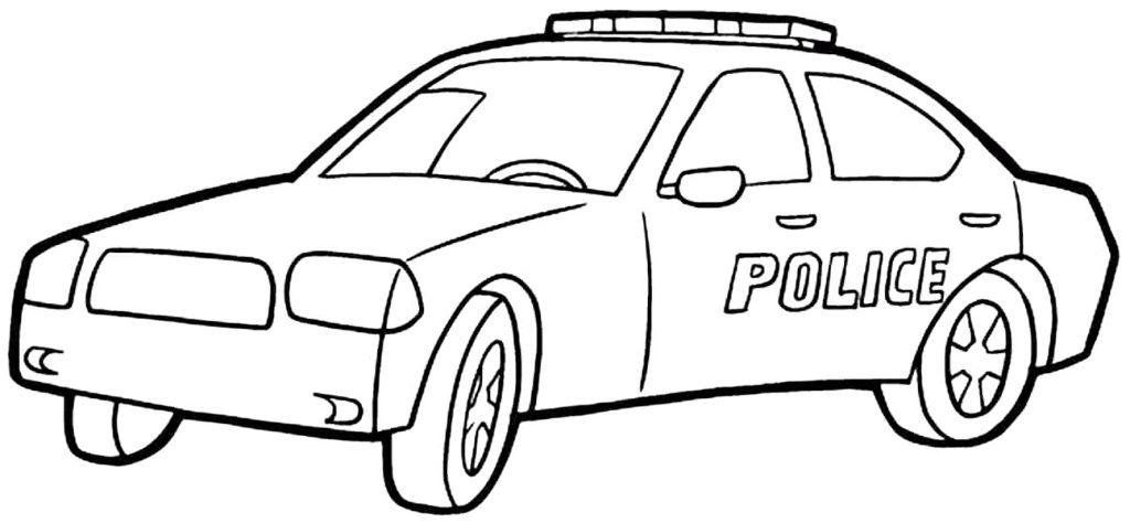 Çocuklar İçin Polis-arabası Boyama Sayfaları 