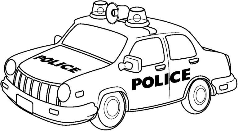 Çocuklar İçin Polis-arabası Boyama Sayfaları 