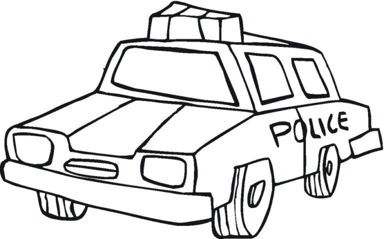 Çocuklar İçin Polis-arabası Boyama Sayfaları 