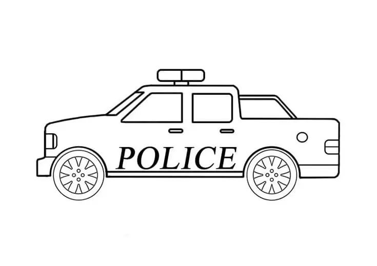 Çocuklar İçin Polis-arabası Boyama Sayfaları 