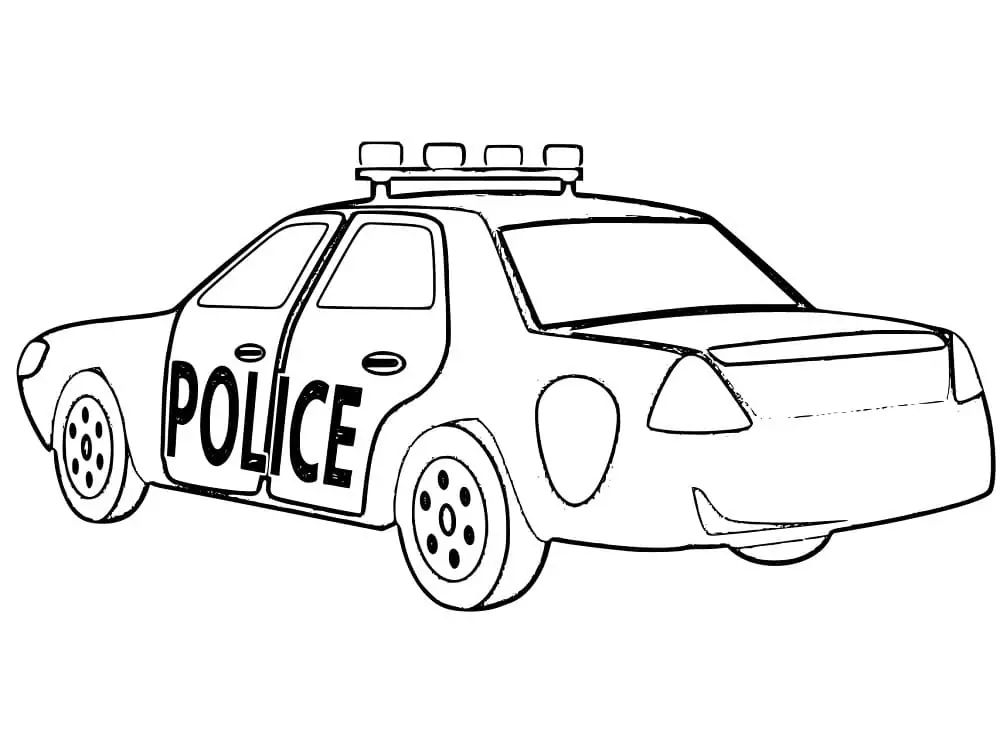 Çocuklar İçin Polis-arabası Boyama Sayfaları 