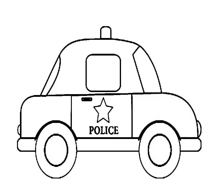 Çocuklar İçin Polis-arabası Boyama Sayfaları 