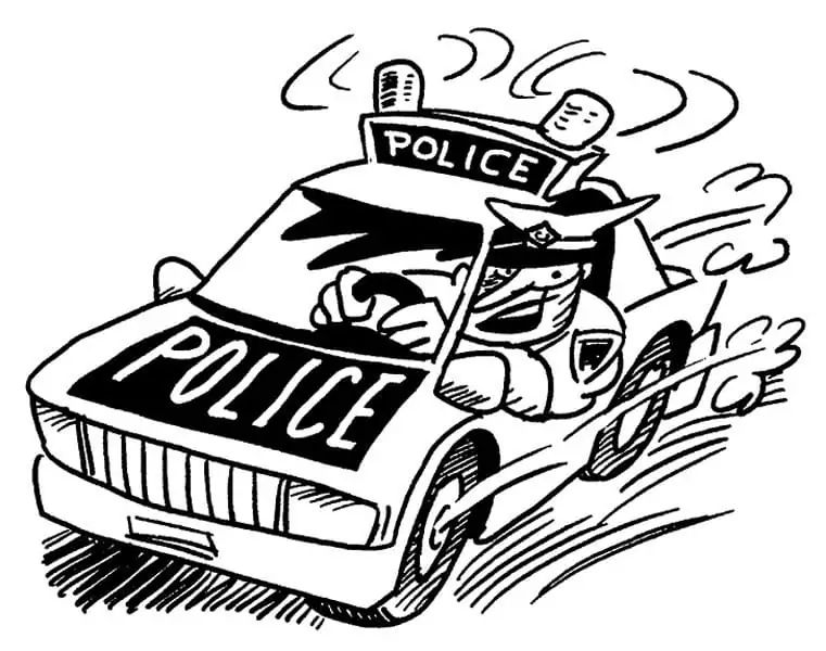 Çocuklar İçin Polis-arabası Boyama Sayfaları 