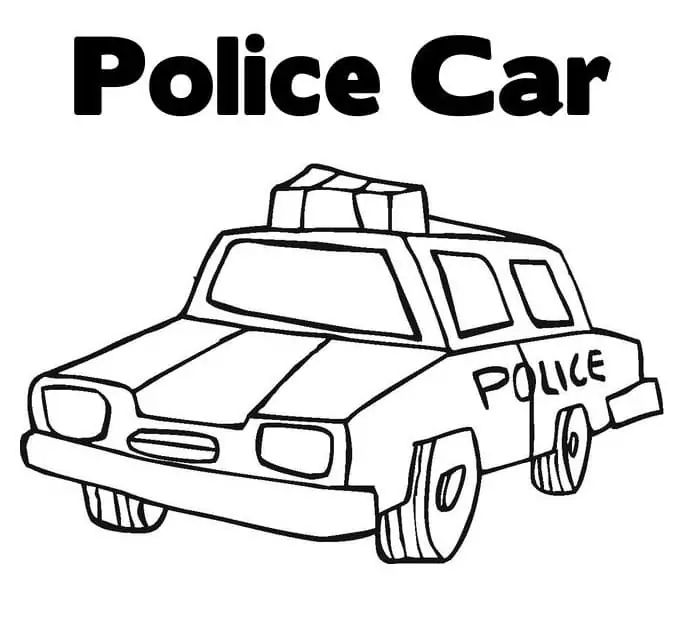 Çocuklar İçin Polis-arabası Boyama Sayfaları 