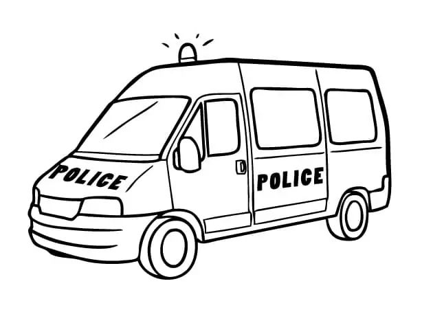 Çocuklar İçin Polis-arabası Boyama Sayfaları 