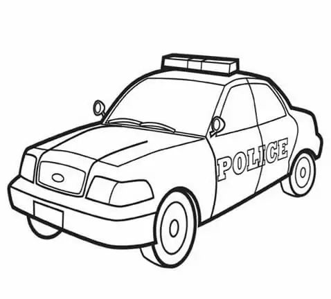 Çocuklar İçin Polis-arabası Boyama Sayfaları 