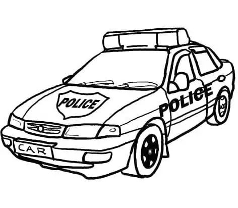 Çocuklar İçin Polis-arabası Boyama Sayfaları 