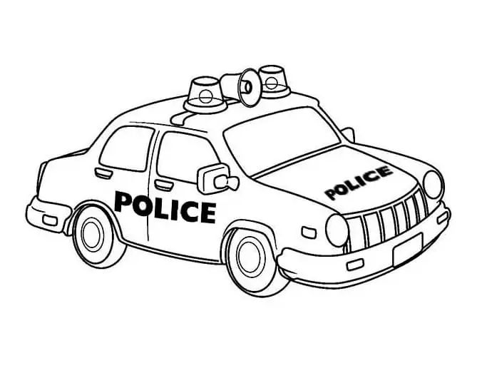 Çocuklar İçin Polis-arabası Boyama Sayfaları 