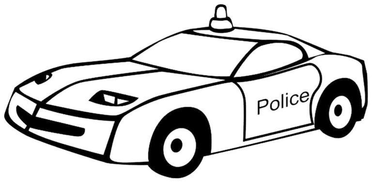 Çocuklar İçin Polis-arabası Boyama Sayfaları 