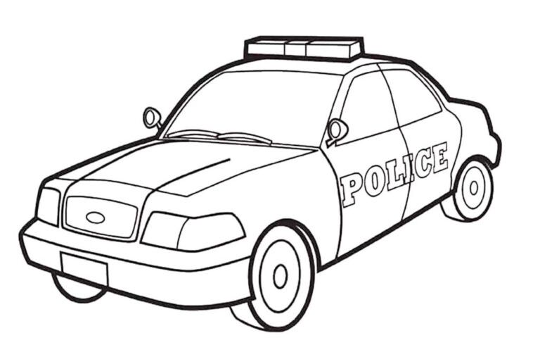 Çocuklar İçin Polis-arabası Boyama Sayfaları 