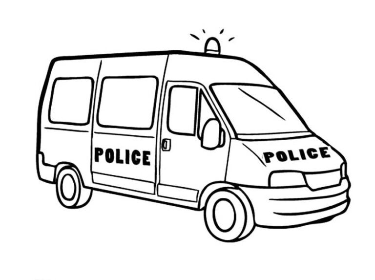 Çocuklar İçin Polis-arabası Boyama Sayfaları 