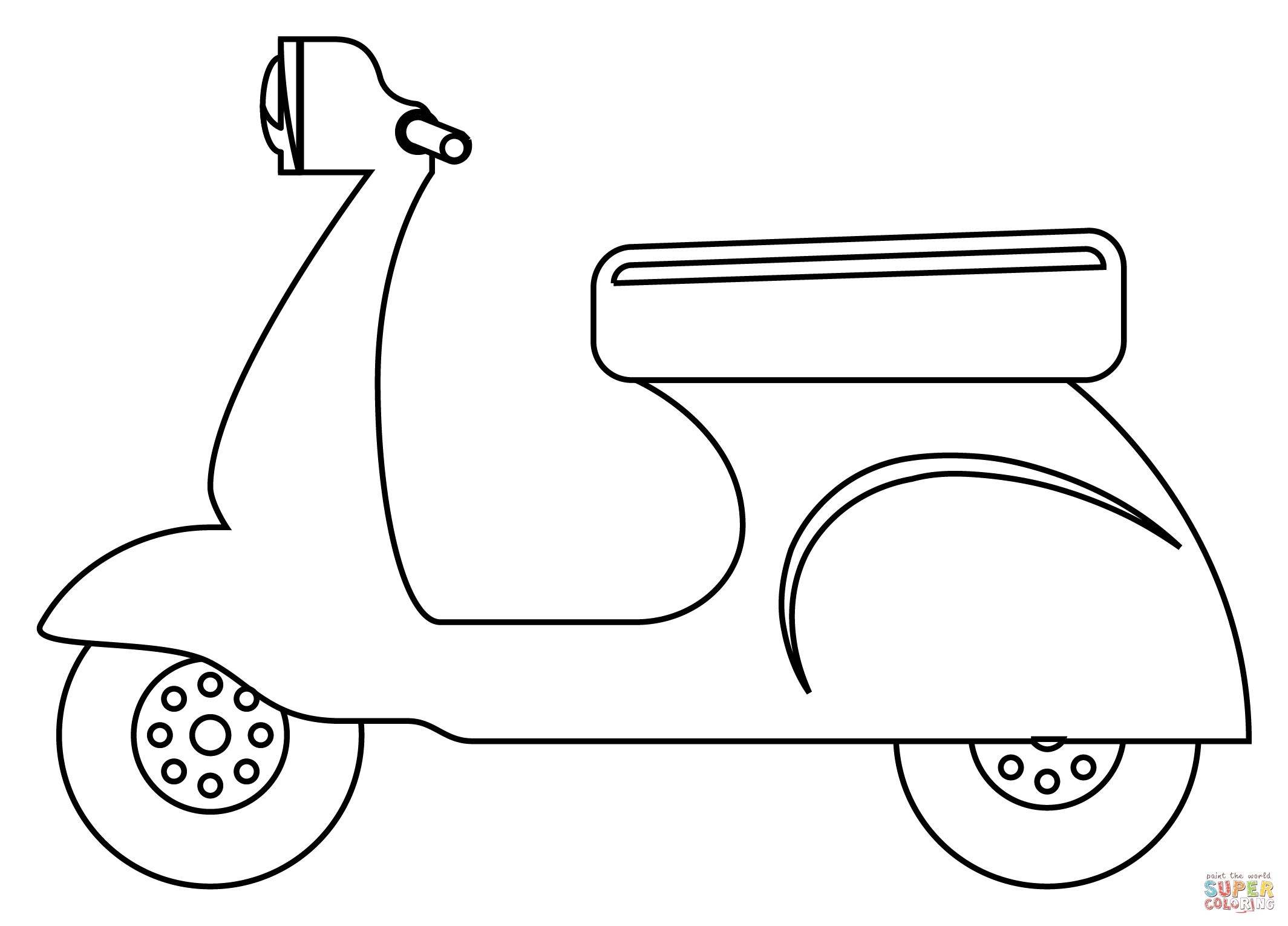 Çocuklar İçin Scooter Boyama Sayfaları 