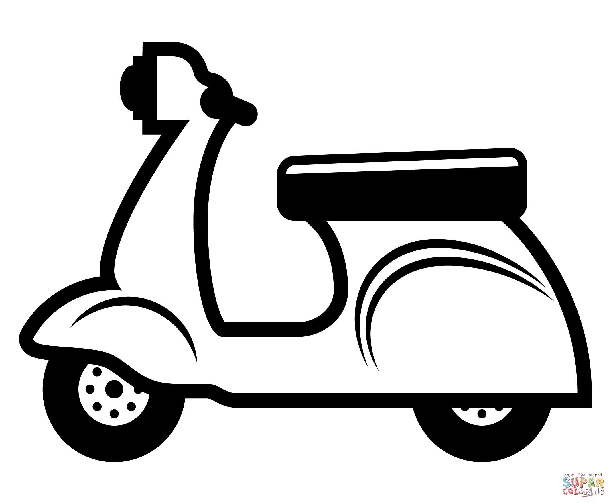 Çocuklar İçin Scooter Boyama Sayfaları 
