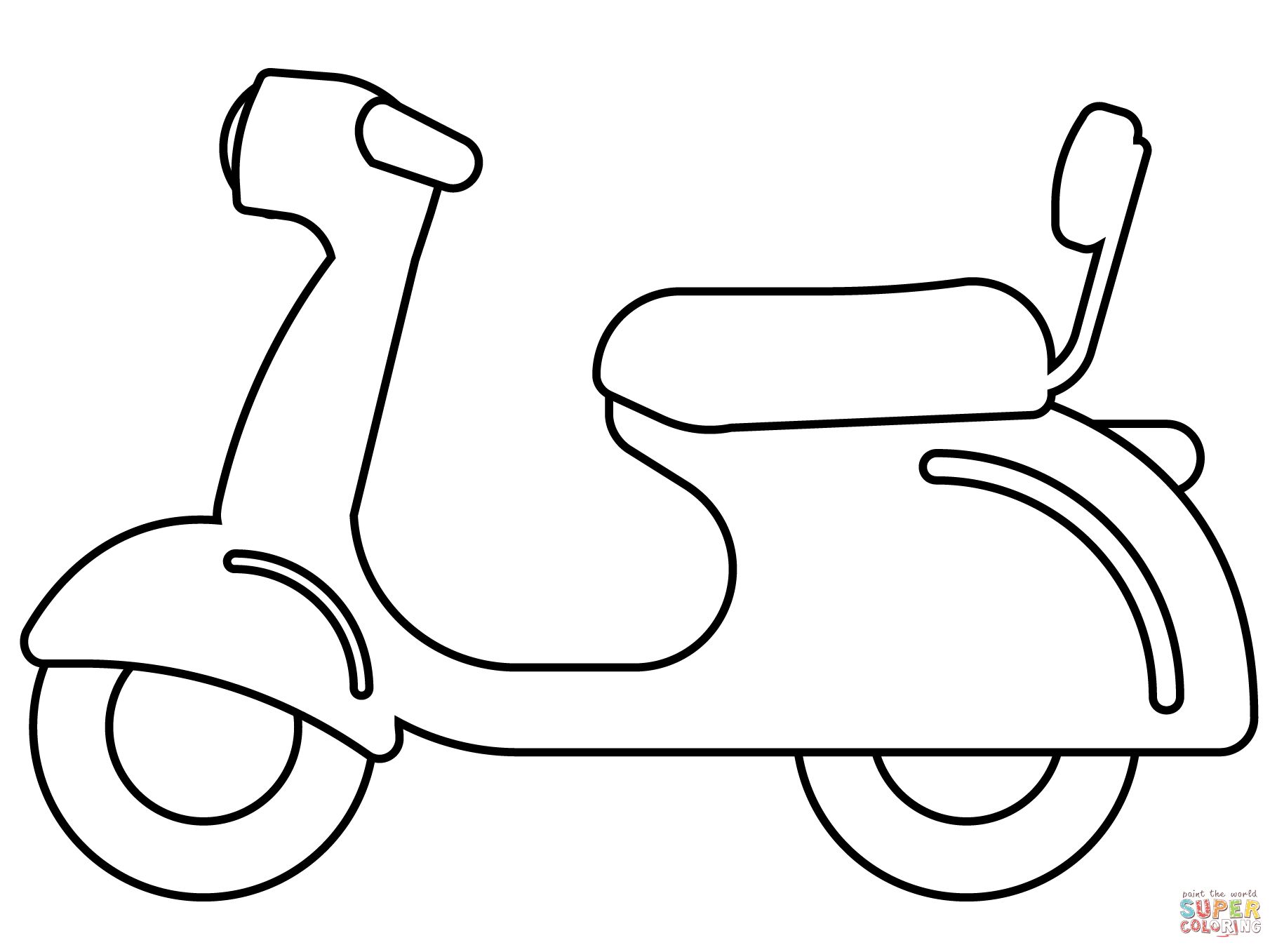 Çocuklar İçin Scooter Boyama Sayfaları 