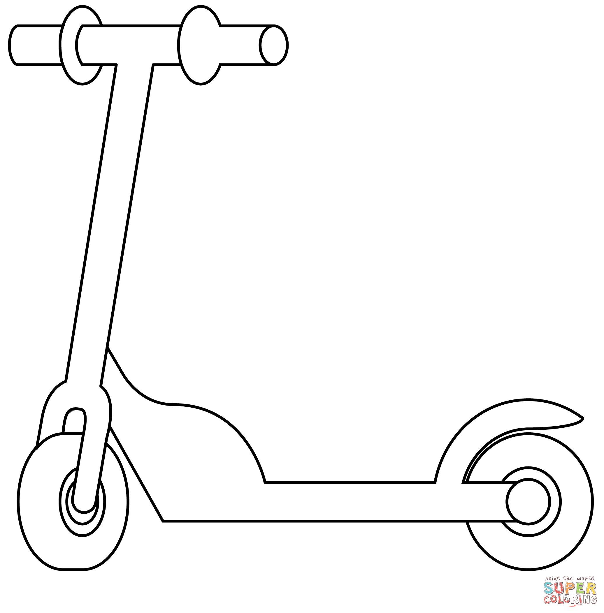 Çocuklar İçin Scooter Boyama Sayfaları 