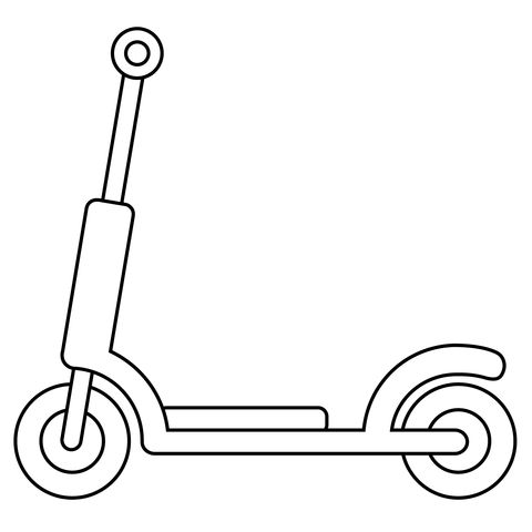 Çocuklar İçin Scooter Boyama Sayfaları 