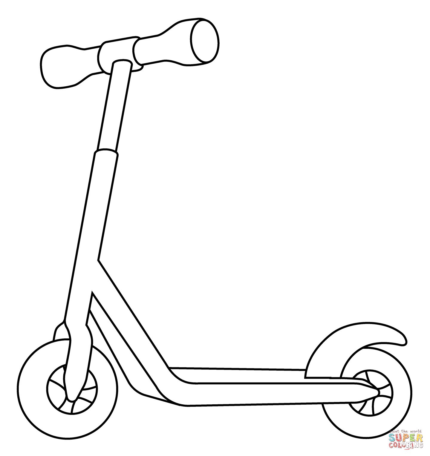 Çocuklar İçin Scooter Boyama Sayfaları 