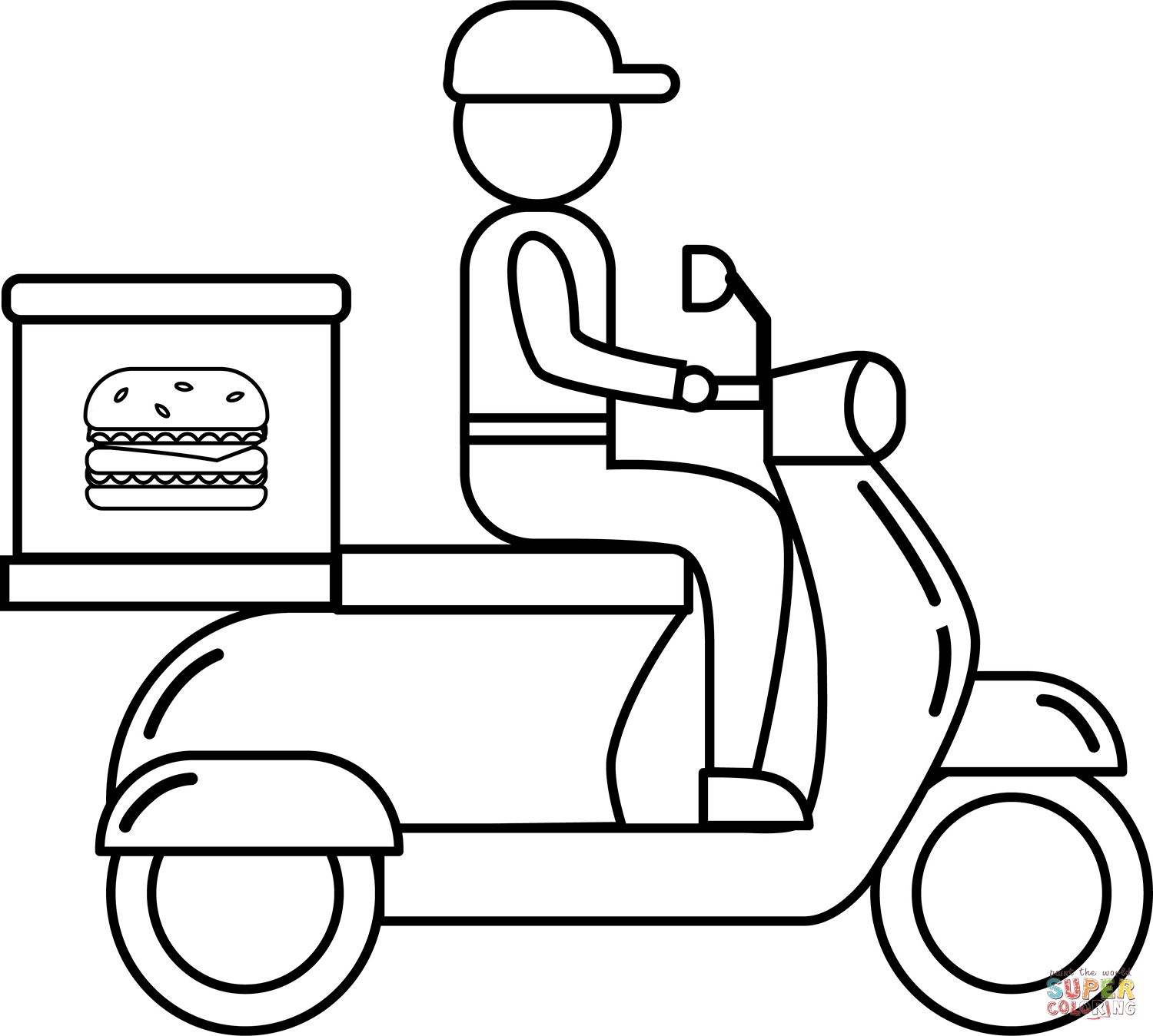 Çocuklar İçin Scooter Boyama Sayfaları 