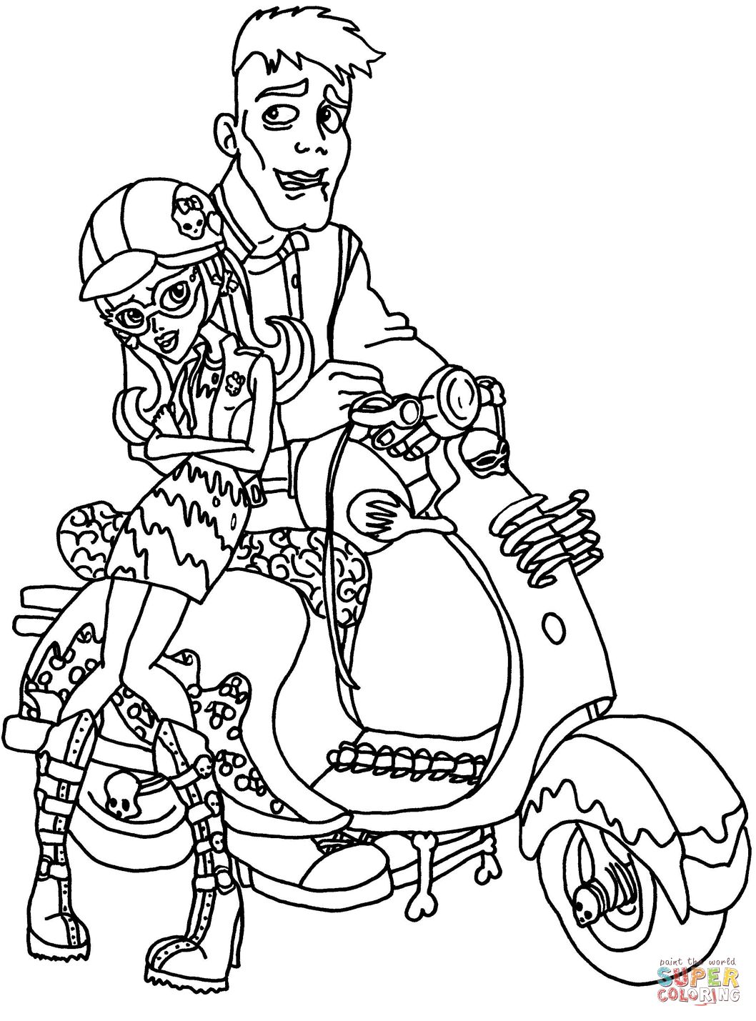 Çocuklar İçin Scooter Boyama Sayfaları 