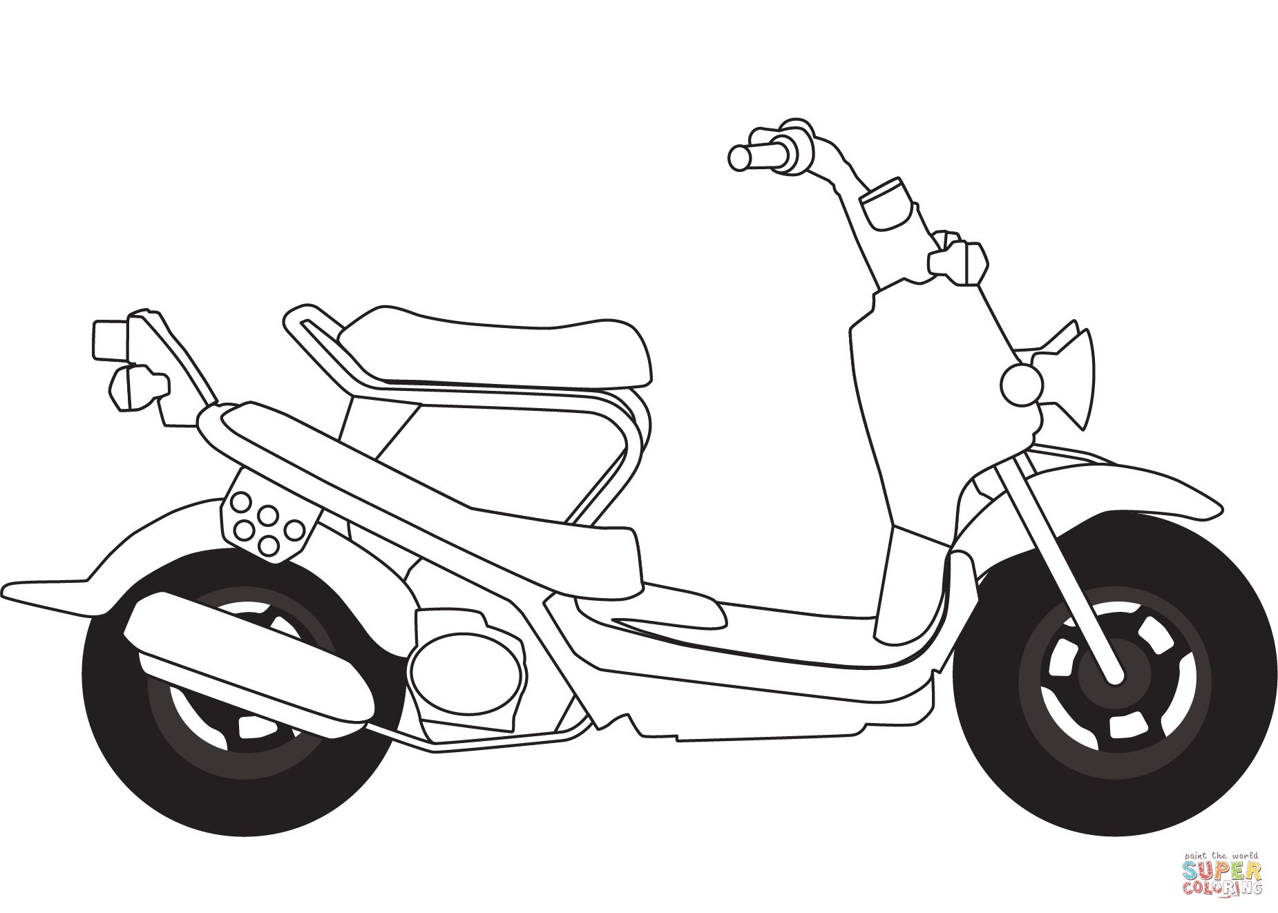 Çocuklar İçin Scooter Boyama Sayfaları 