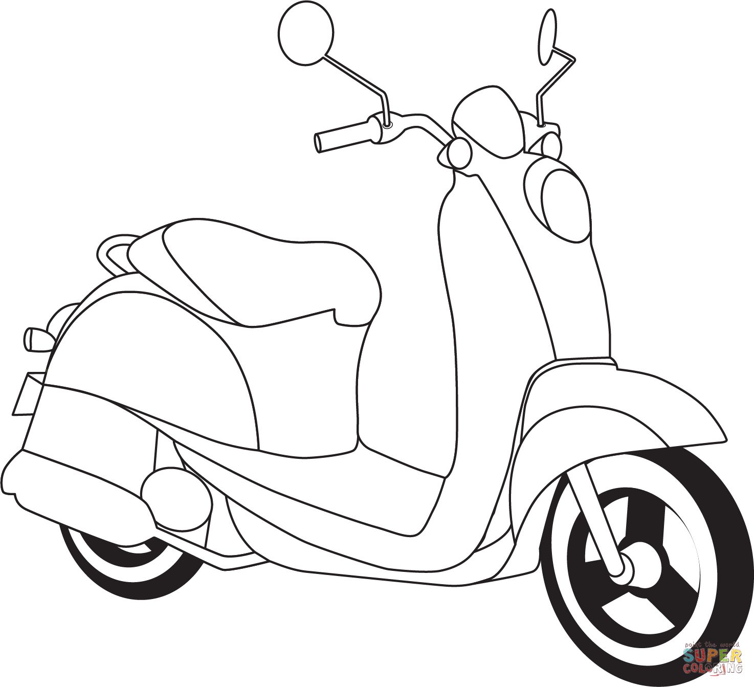 Çocuklar İçin Scooter Boyama Sayfaları 