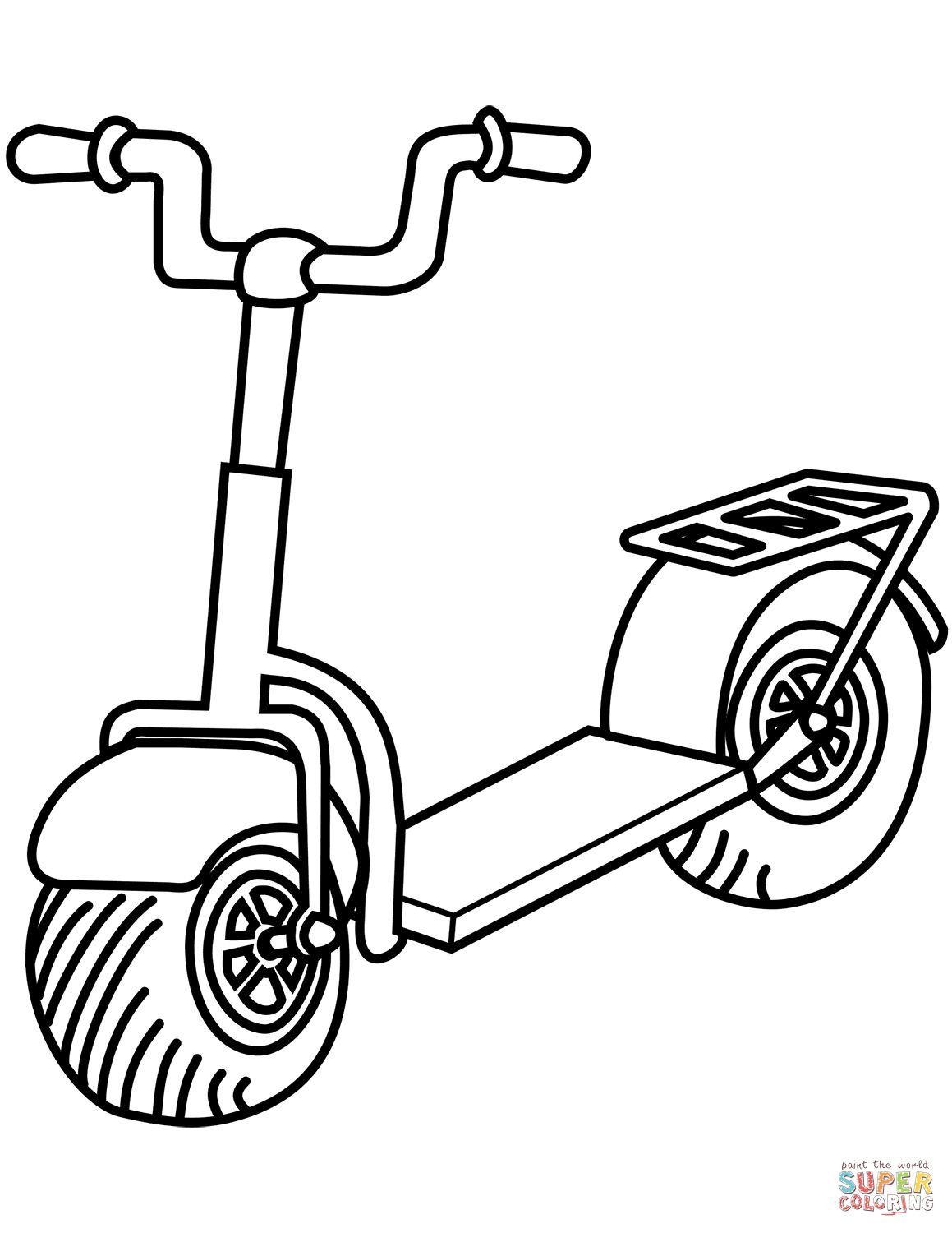 Çocuklar İçin Scooter Boyama Sayfaları 
