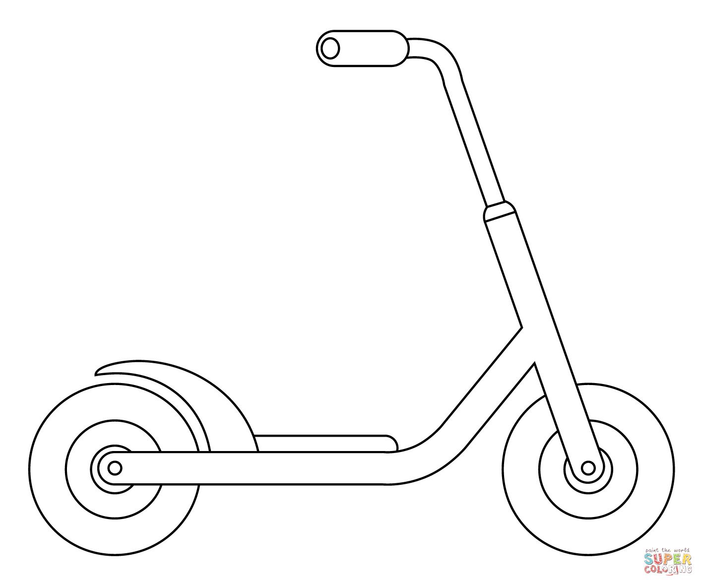 Çocuklar İçin Scooter Boyama Sayfaları 