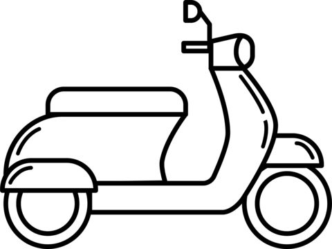 Çocuklar İçin Scooter Boyama Sayfaları 