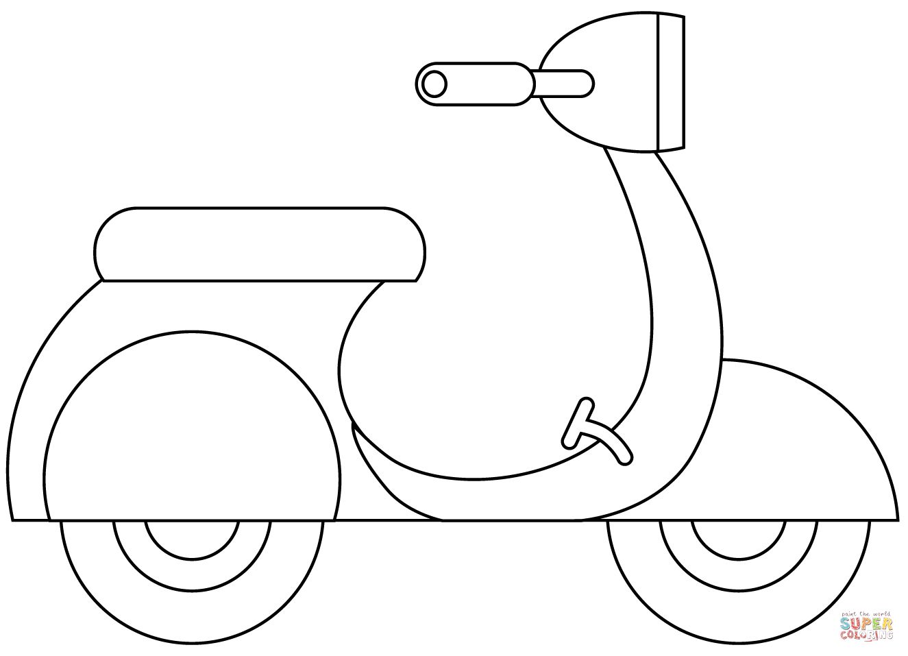 Çocuklar İçin Scooter Boyama Sayfaları 