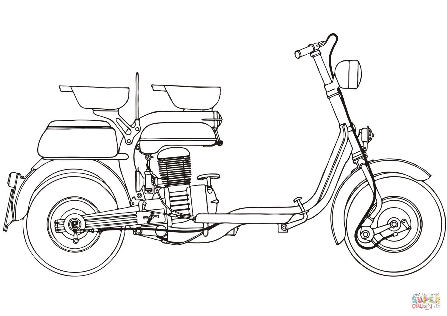 Çocuklar İçin Scooter Boyama Sayfaları 