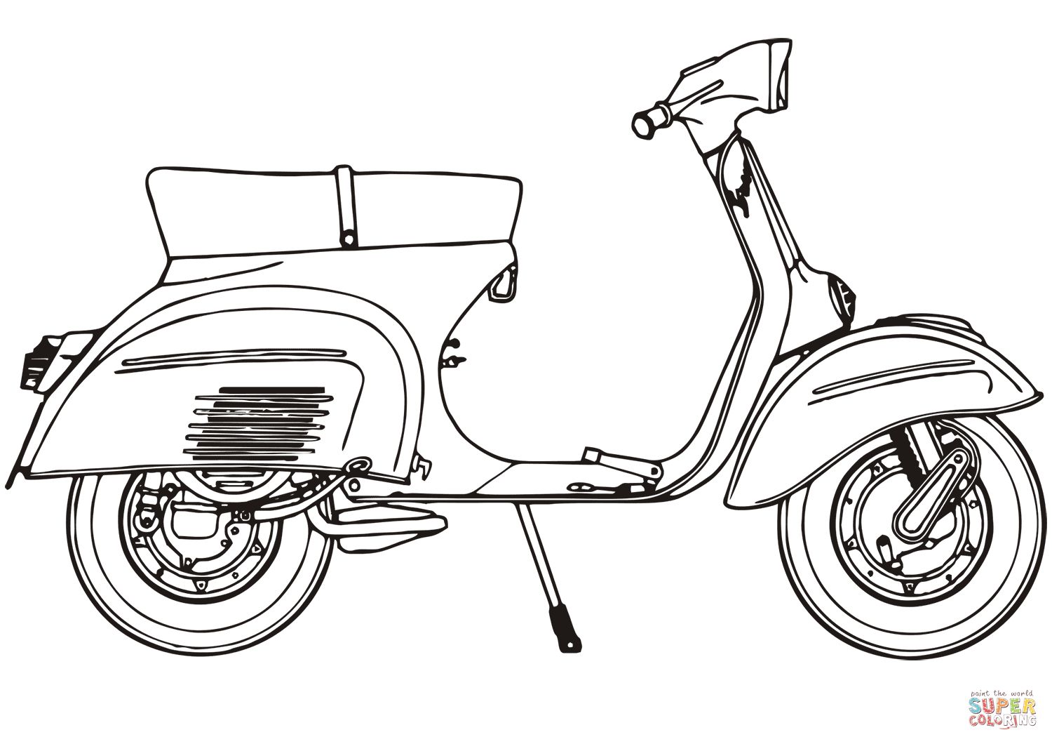 Çocuklar İçin Scooter Boyama Sayfaları 