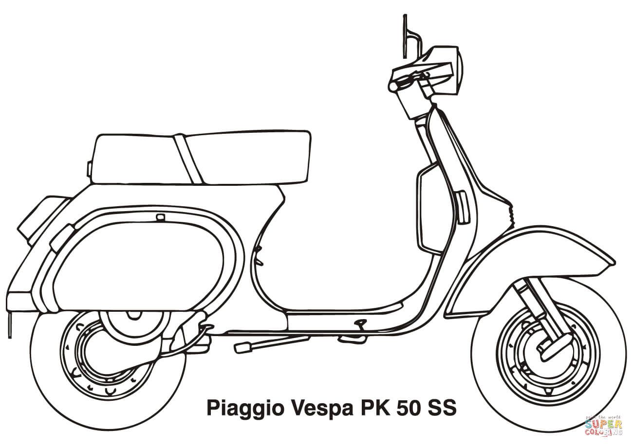 Çocuklar İçin Scooter Boyama Sayfaları 